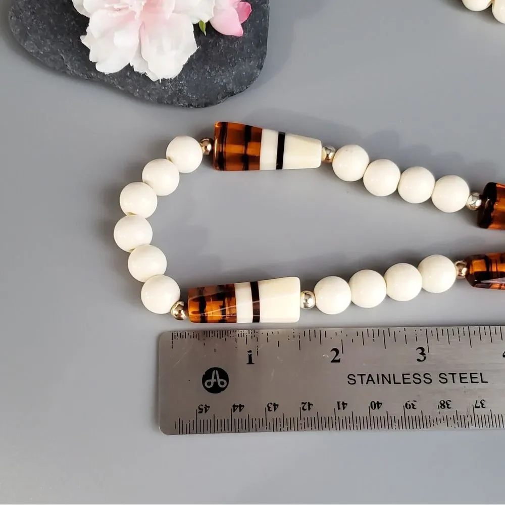 Vintage Rootbeer Lucite‎ Beads Long Necklace 30